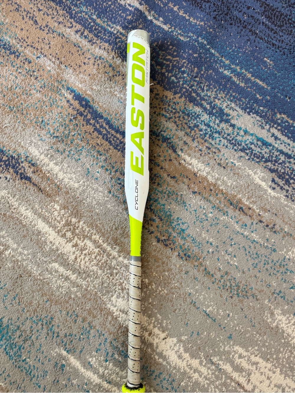 Easton White and Neon Yellow softball Bat